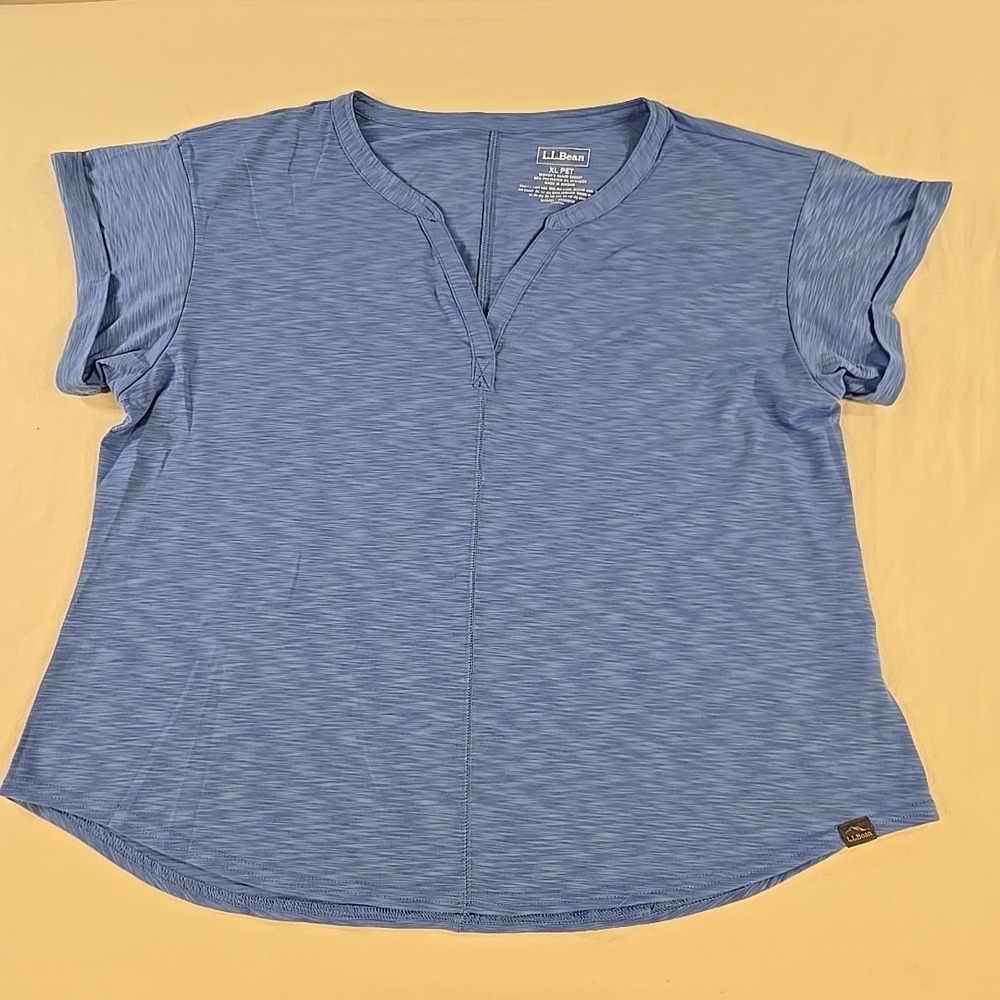 L.L. Bean Women's Streamside T-Shirt XL Petite Blue Moisture Wicking Outdoor Gym - Picture 11 of 11
